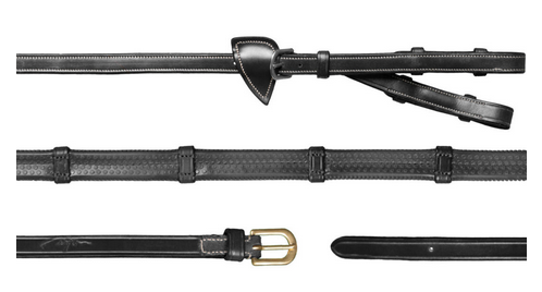 Dy'on 1/2 Converter Rubber Reins With 7 Leather Loops