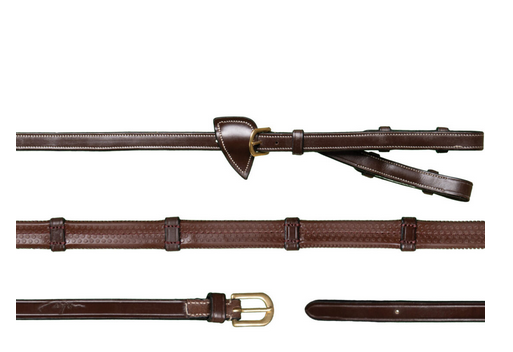 Dy'on 1/2 Converter Rubber Reins With 7 Leather Loops