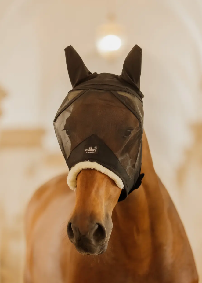 Kentucky horsewear fly mask sheepskin with ears