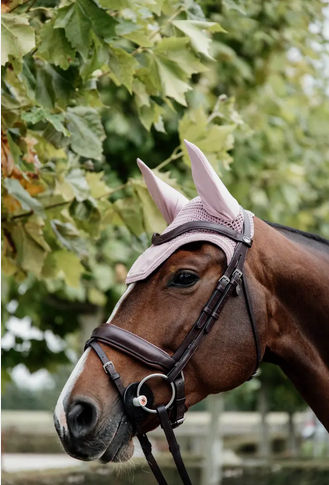 old rose velvet ear bonnet