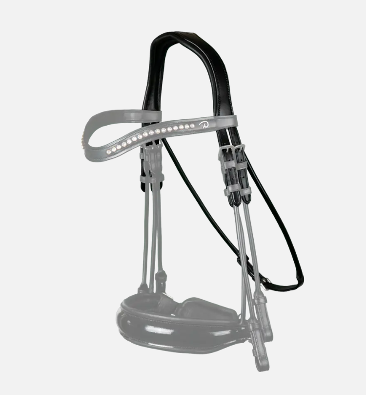 Dy'on Dressage Double Bridle Headpiece Flat Leather