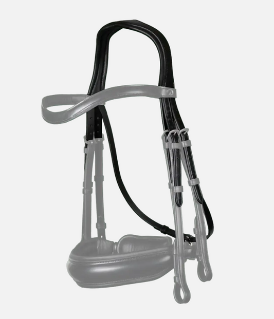 Dy'on Dressage Double Bridle Headpiece Round Leather