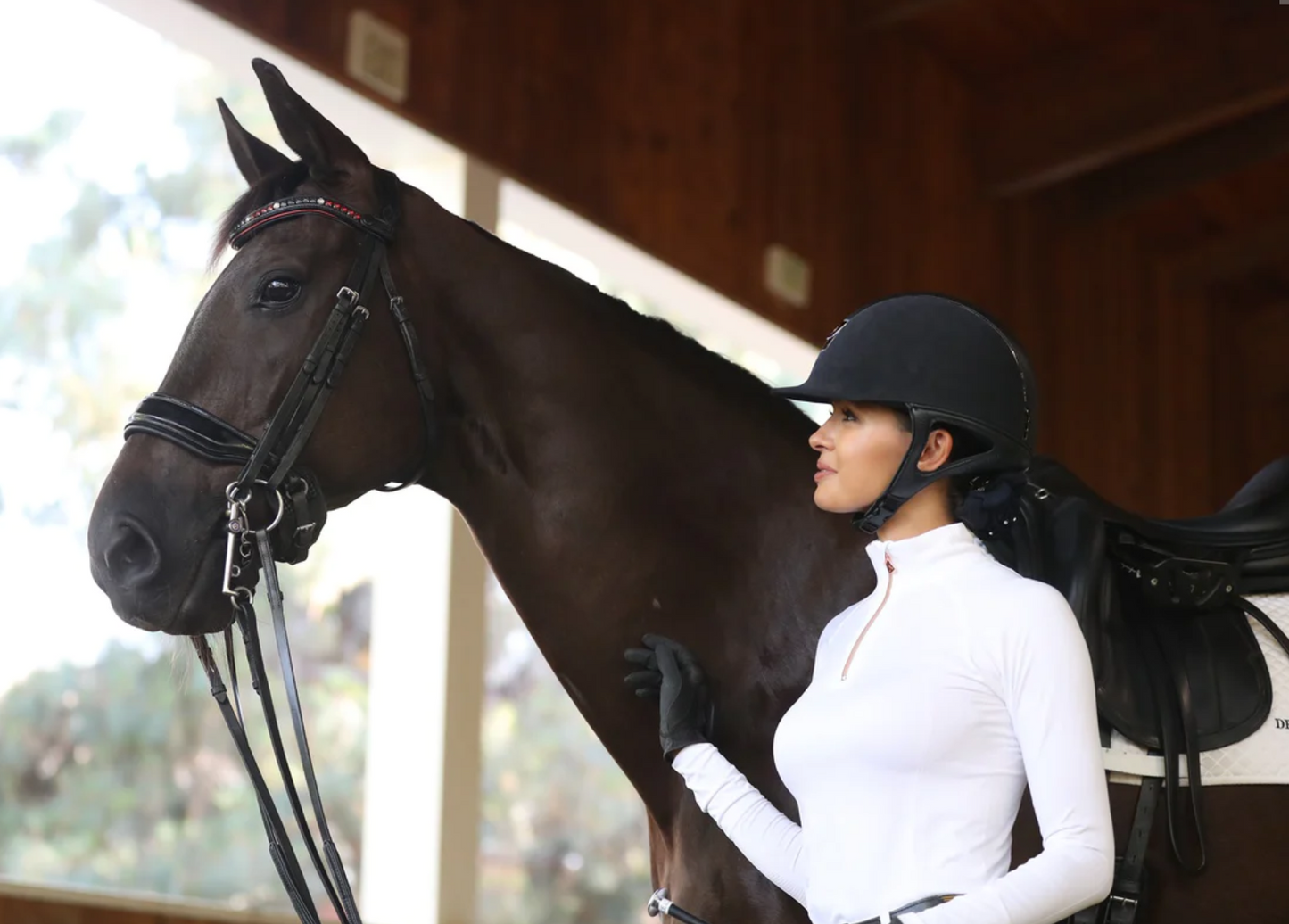 Anique Pure White Signature Sun Shirt with Rose Gold