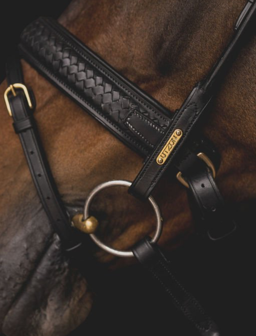 utzon olympic bridle noseband showing the handmade weaved craftmanship
