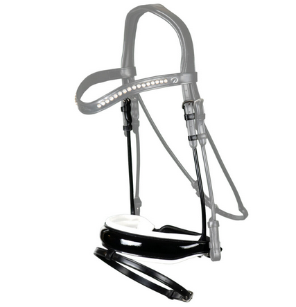 Dy'on Patent Large Crank Noseband With White Padding And Flash