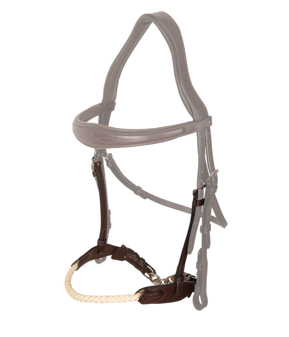 rope noseband with chain for bridle