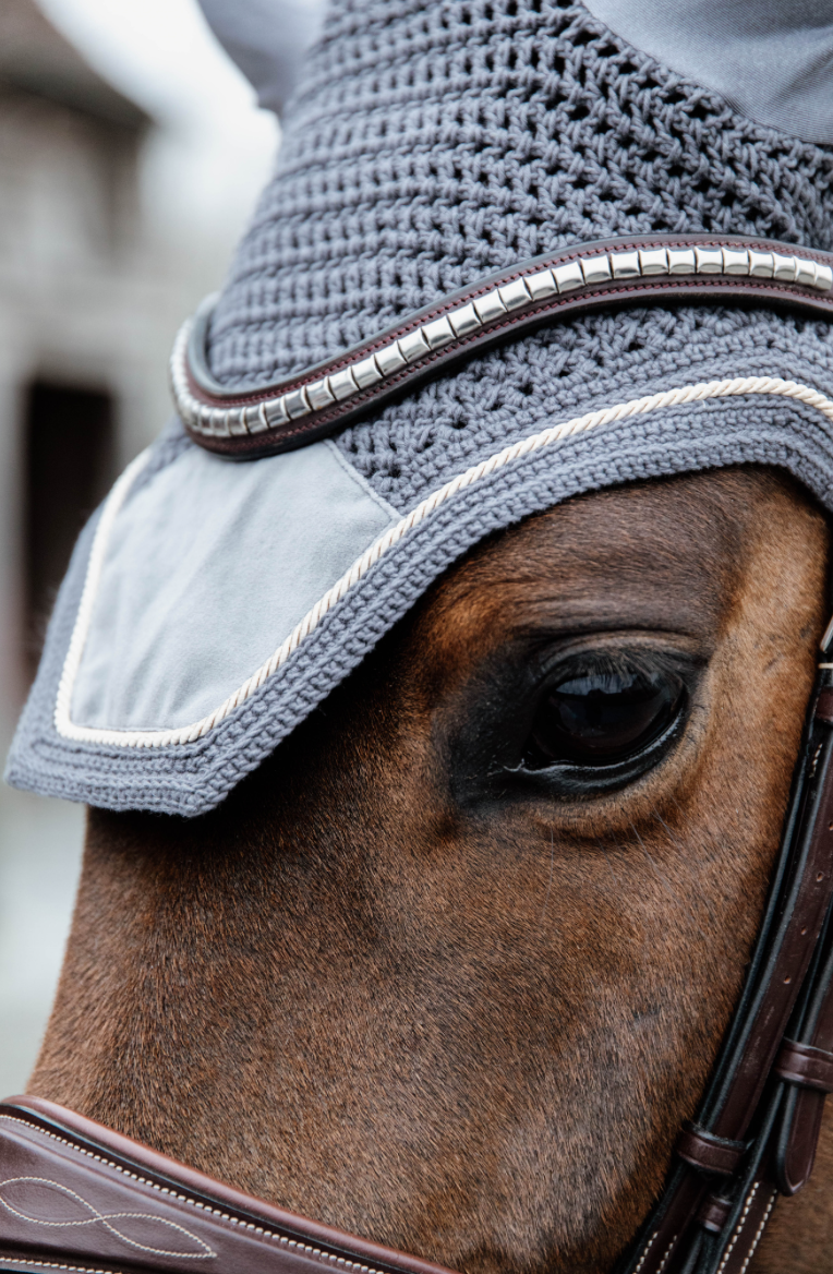 grey velvet ear bonnet