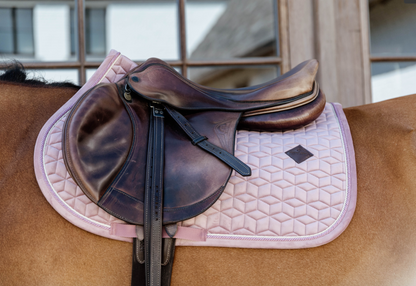 old rose velvet saddle pad