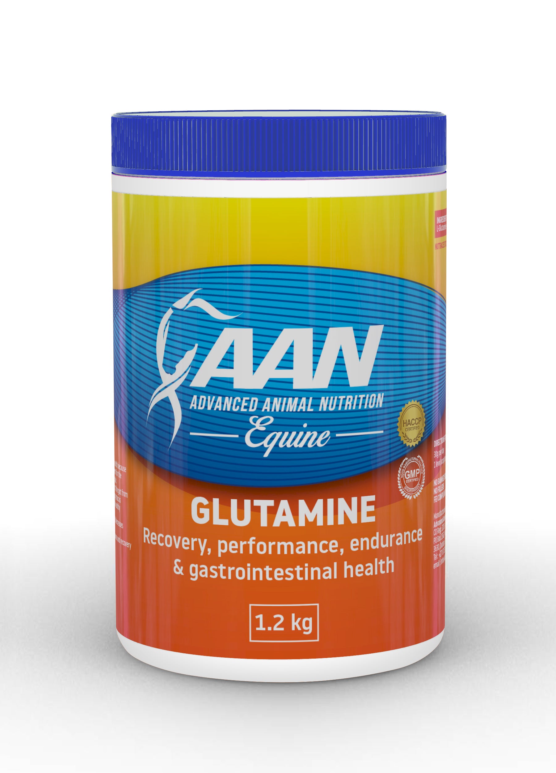 AAN Glutamine 1.2kg improves the recovery, preformance, endurance & gastrointestinal health of your horse