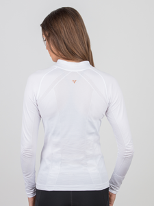 Anique Pure White Signature Sun Shirt with Rose Gold