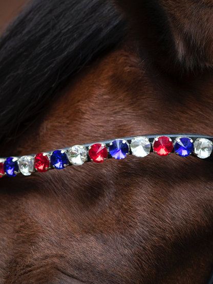 Utzon Equestrian browband red white and purple