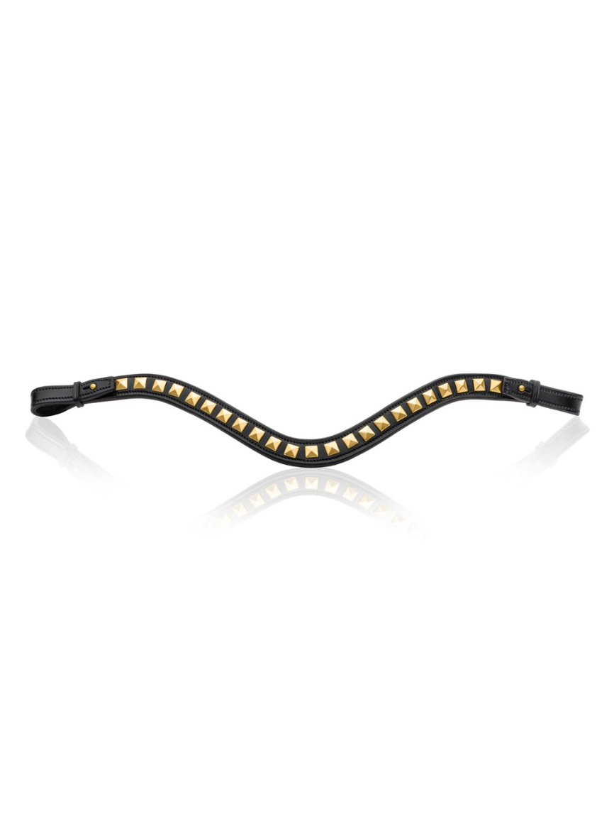 Utzon browband with steel pyramids in gold