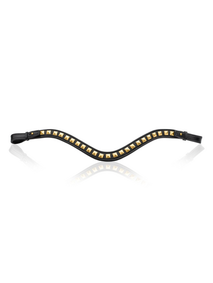 Utzon browband with steel pyramids in gold
