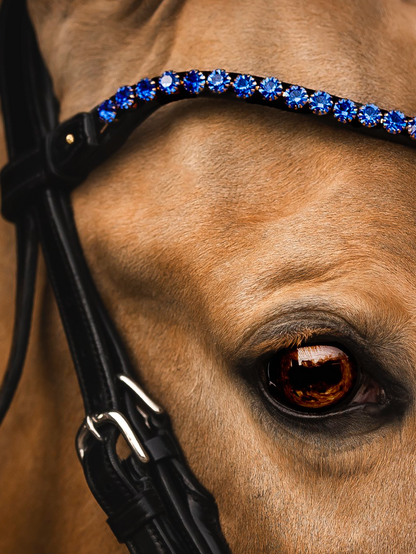 Utzon browband elegant  with 6mm crystals and sapphire colour