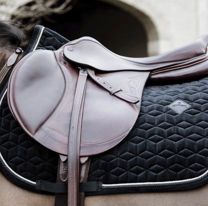 velvet black show jumping saddle pad